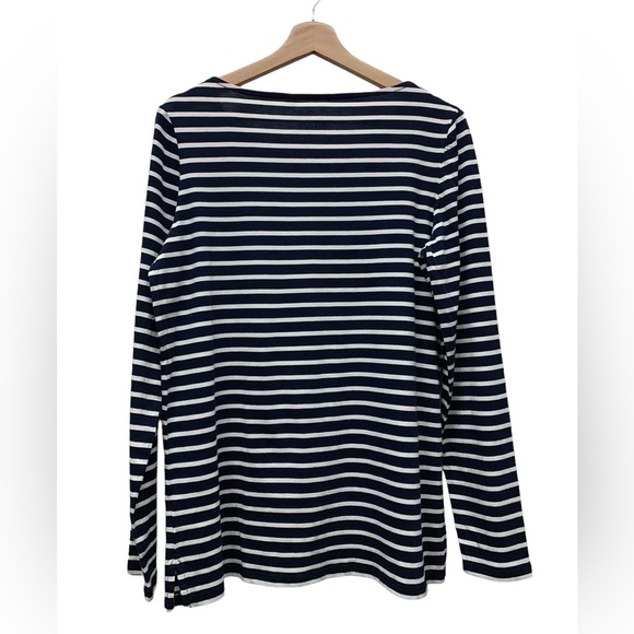 New! Boden Christmas long sleeve stripped shirt top, navy white, women's size 12 - Picture 5 of 10